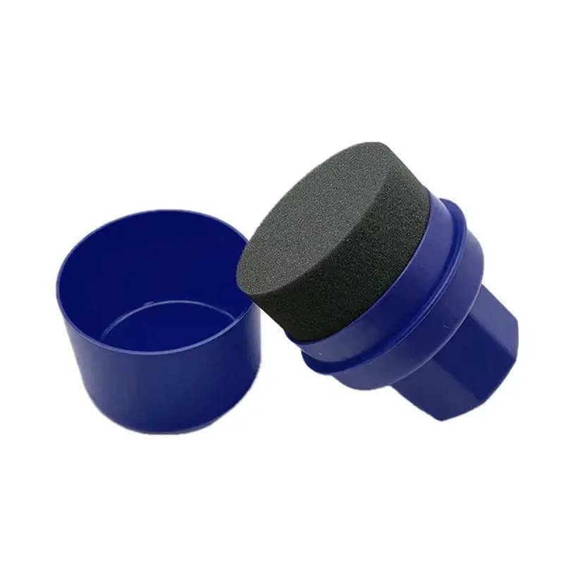Spugna Curva a Bocca Piatta con Coperchio per Lucidatura e Ceratura Pneumatici Auto, Strumento Portatile per la Pulizia degli Pneumatici