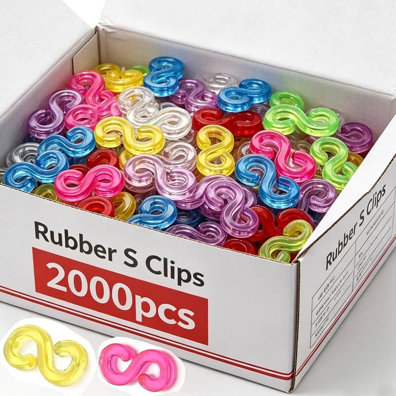 2000pcs Transparent Colorful Loom Rubber Bands Kits S Clips DIY Weaving Tool For Rubber Loom Bands Bracelet Charms Accessories
