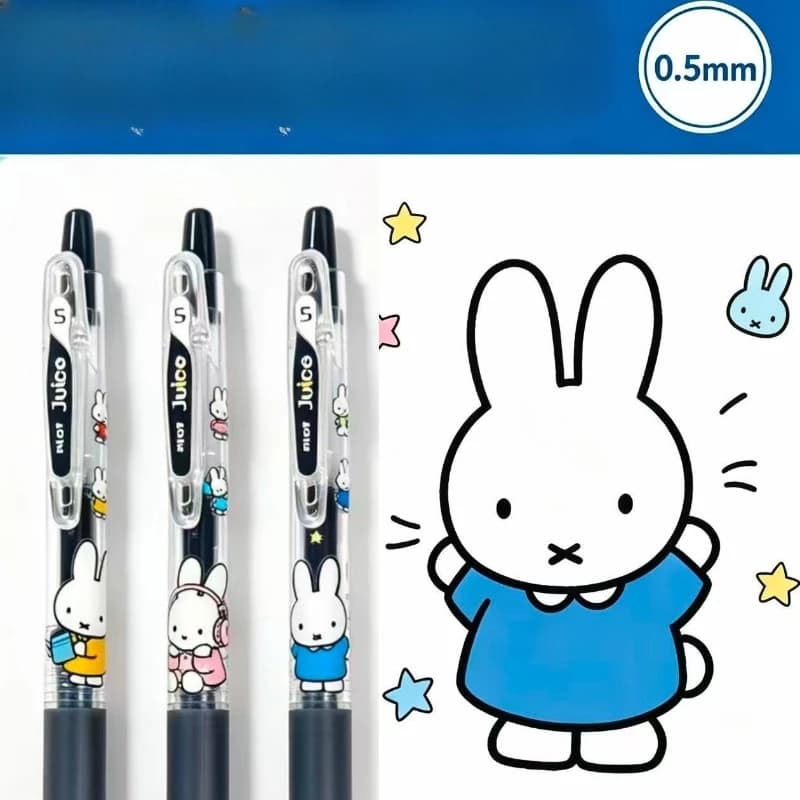 Cartoon Kawaii Miffy Gel Pen Press Quick Drying Writing Fluently Practical Durable Bright Colors Rubber Handshake New Good Looks