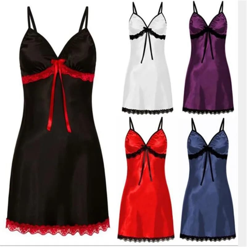 Abiti da notte da donna Camicie da notte da salotto Intimo Europeo americano Nuova seta imitazione pizzo con fiocco Abito da notte Camicie da notte