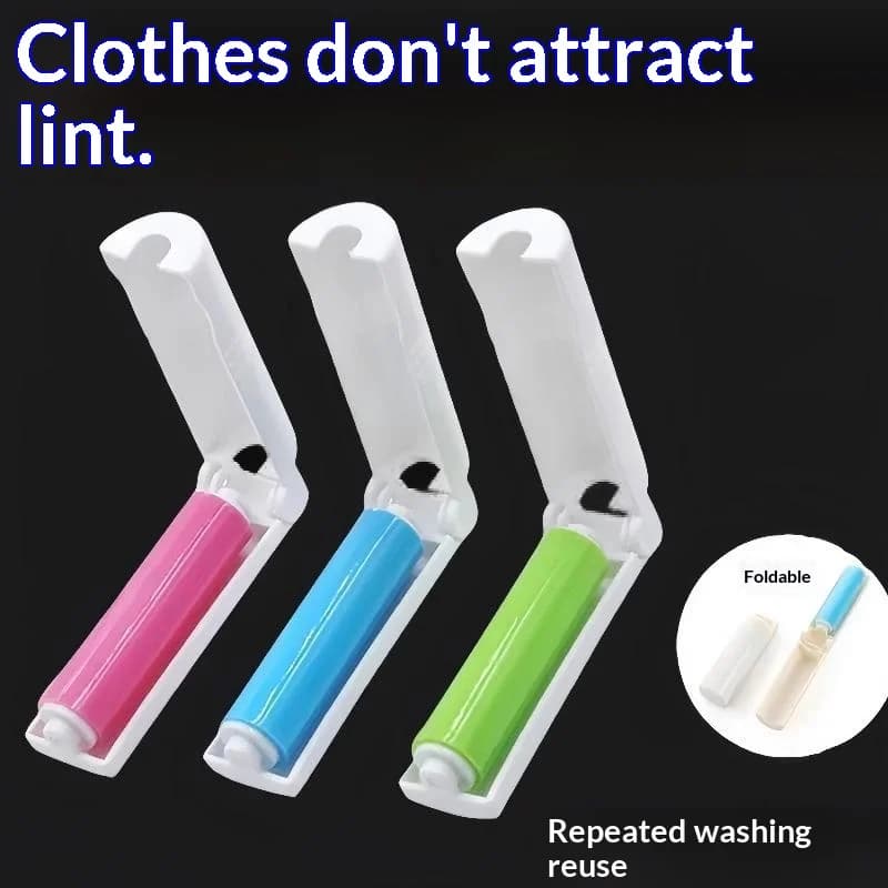 Portable Folding Washable Lint Roller Reusable Sticky Pet Hair Remover Dust Catcher for Clothes Travel Household Cleaning Tool