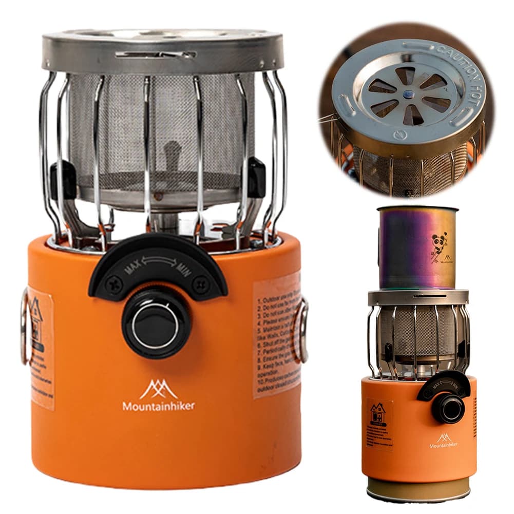 2 In 1 Camping Stove Gas Heater Adjustable Portable Heater Gas Burner Multifunctional Winter Camping Tent Heater for Travelling