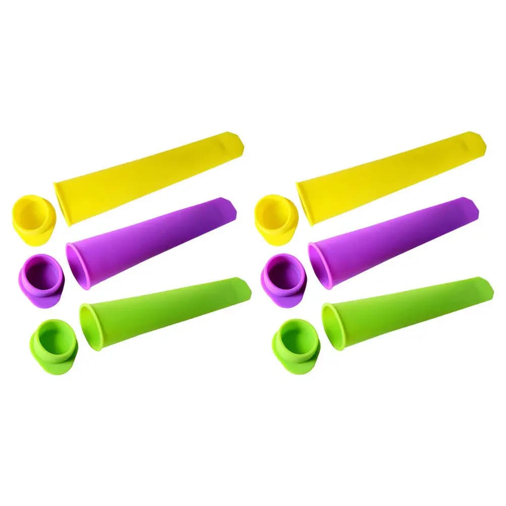 Set di 6 Stampi per Gelato in Silicone Alimentare, Stampi Portatili con Coperchio, Strumenti per Gelato Fai-da-Te Estivi e Salutari per Genitori e Bambini