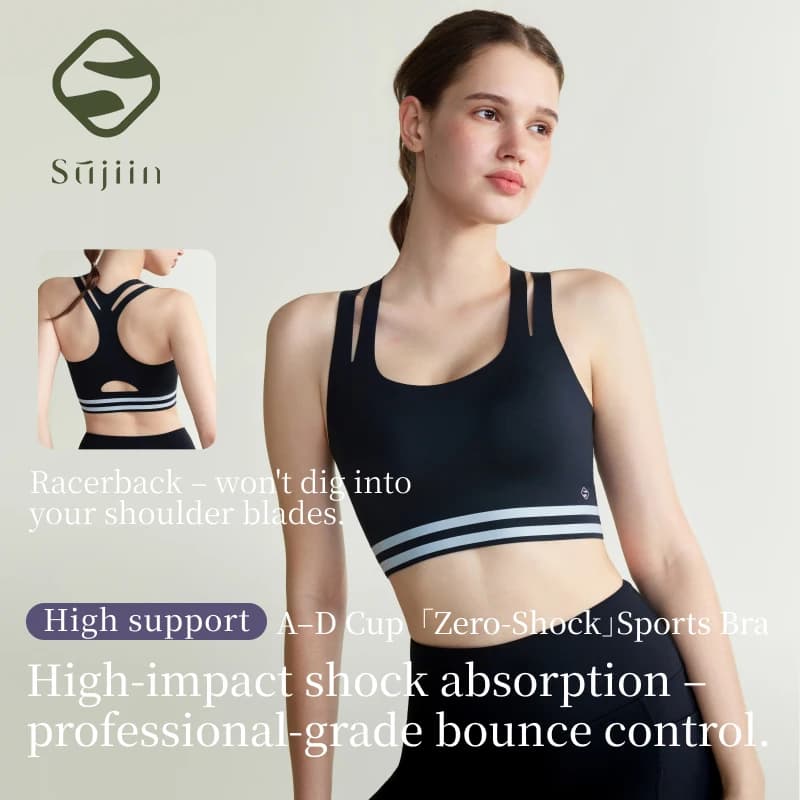Reggiseno Sportivo SUJIIN da Donna 2026 Estivo con Spalline Incrociate Anti-Shock e Supporto per Corsa, Yoga, Allenamento, Palestra, Salto con Corda - Modello XM072