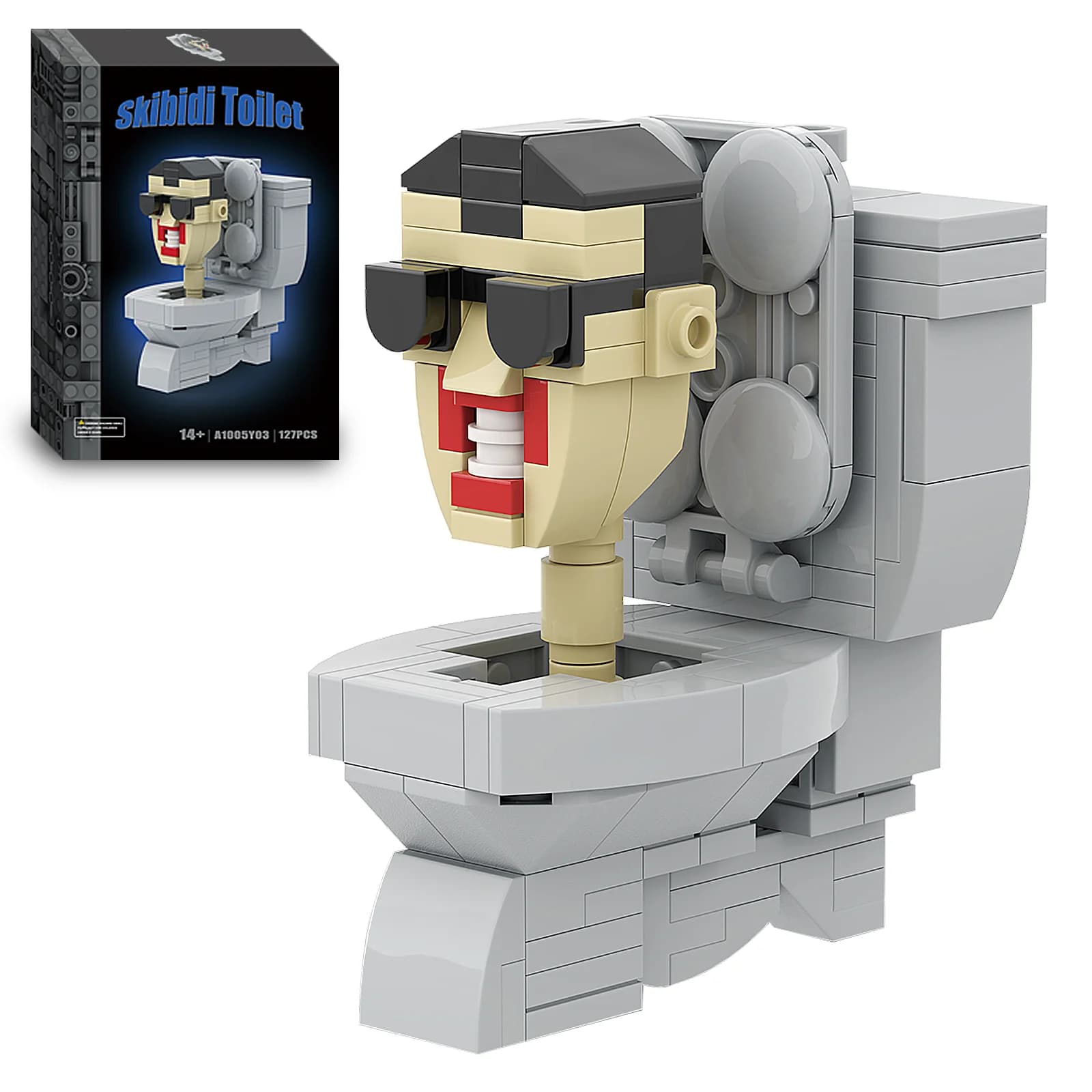 Skibidi Toilet Man vs Monitor Building Blocks L'audio e la fotocamera Man Giocattoli per bambini Adulti Appassionati di giochi (127/263 pezzi)