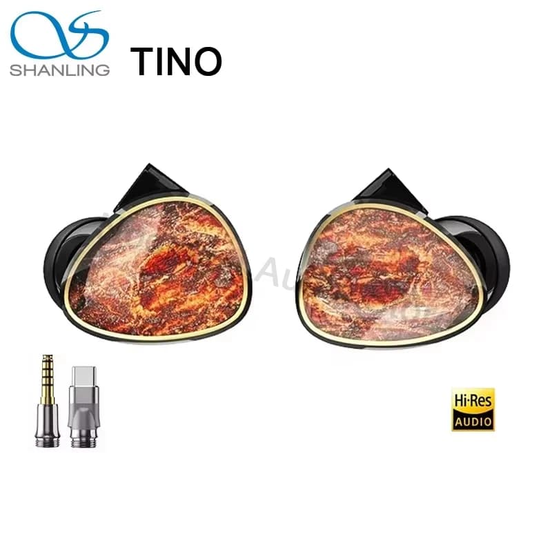 SHANLING TINO Cuffie intrauricolari Driver dinamico da 10 mm Auricolari intrauricolari Cuffie cablate da gioco Auricolari cablati audio Hi-Res HiFi da 0,78 mm