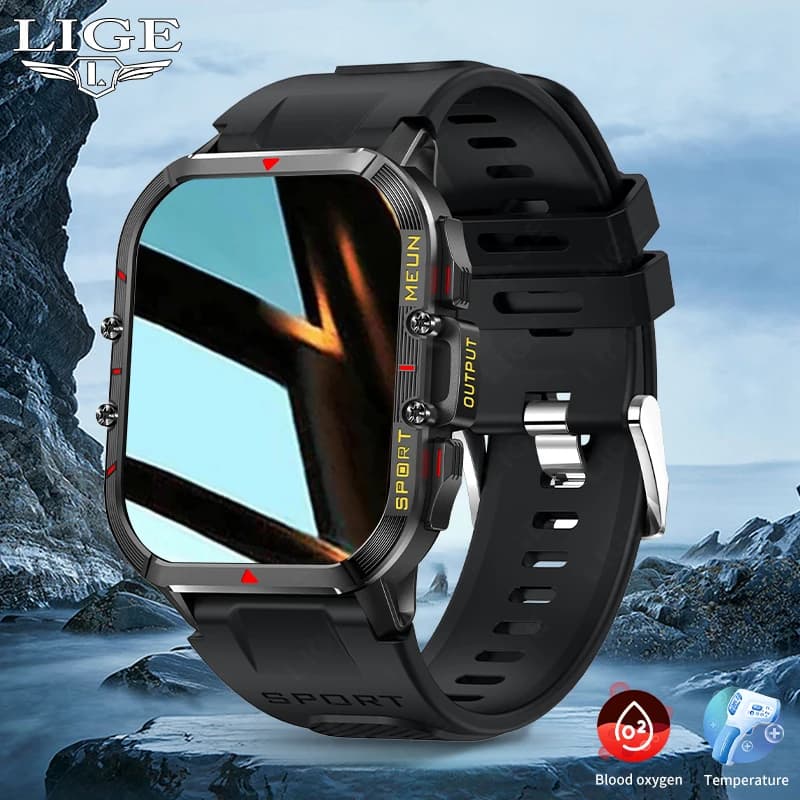 LIGE Nuovo Smartwatch Uomo Dual Mode Braccialetto Sportivo da Esterno 5.2 Bluetooth Chiamate Musica Impermeabile per Android iOS