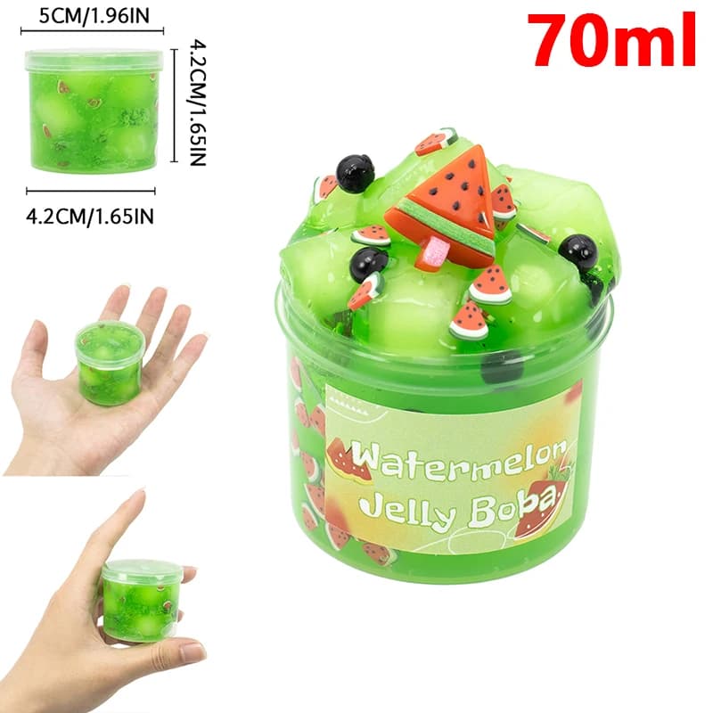 Kit Slime Croccante U2 da 70/300ml, Set di Slime Cristallino Preconfezionato, Super Morbido e Non Appiccicoso, Slime in Cubetti di Gelatina, Terra Cristallina