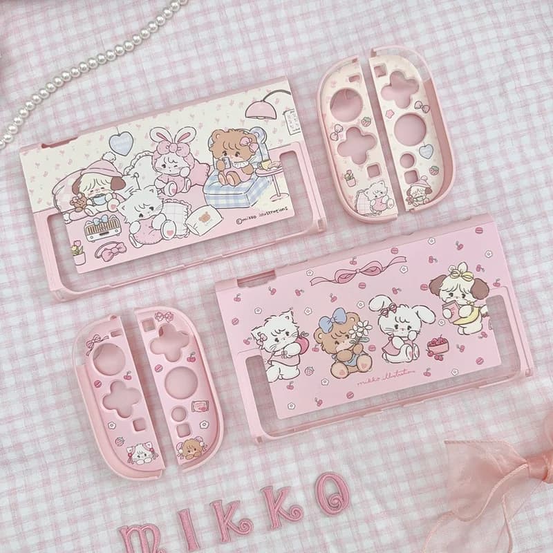 Guscio protettivo originale Mikko Switch di seconda generazione Ns2 Guscio protettivo Simpatico cagnolino Rosa Ragazza Cuore Periferico di gioco