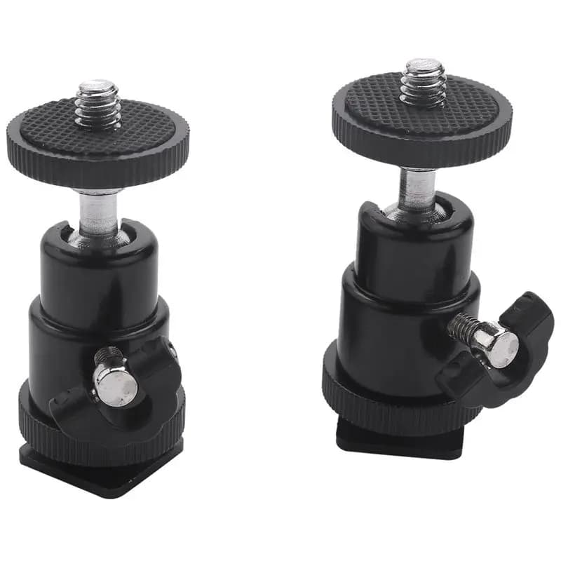 Mini Testa a Sfera [Confezione da 6] con Adattatore per Hot Shoe, Rotazione a 360 Gradi, Teste a Sfera Piccole da 1/4 di Pollice, Micro-Testa a Sfera Leggera
