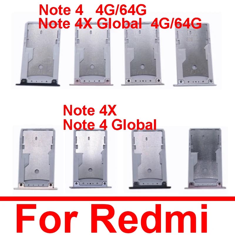 Supporto del vassoio per slot per scheda di memoria per scheda SIM per Xiaomi Redmi Note 4 4X Global 4G 64G Adattatore per scheda SIM Parti di ricambio per telefono cellulare
