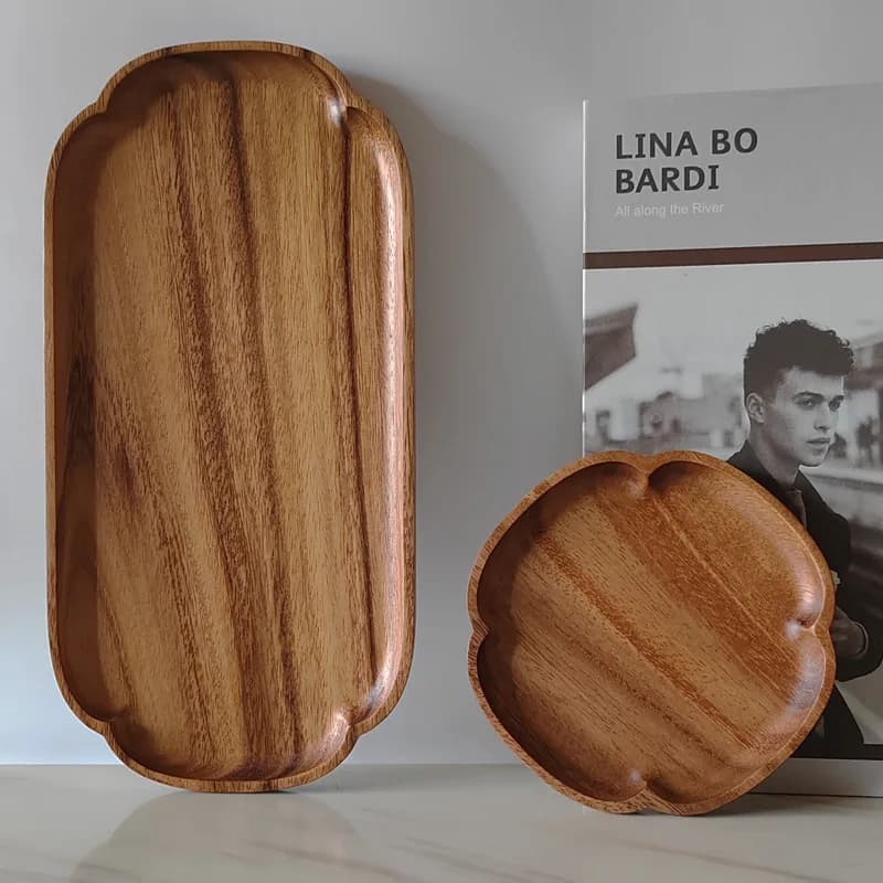 Vassoio in legno massello di noce, vassoio per frutta secca, vassoio per snack, vassoio ovale piccolo