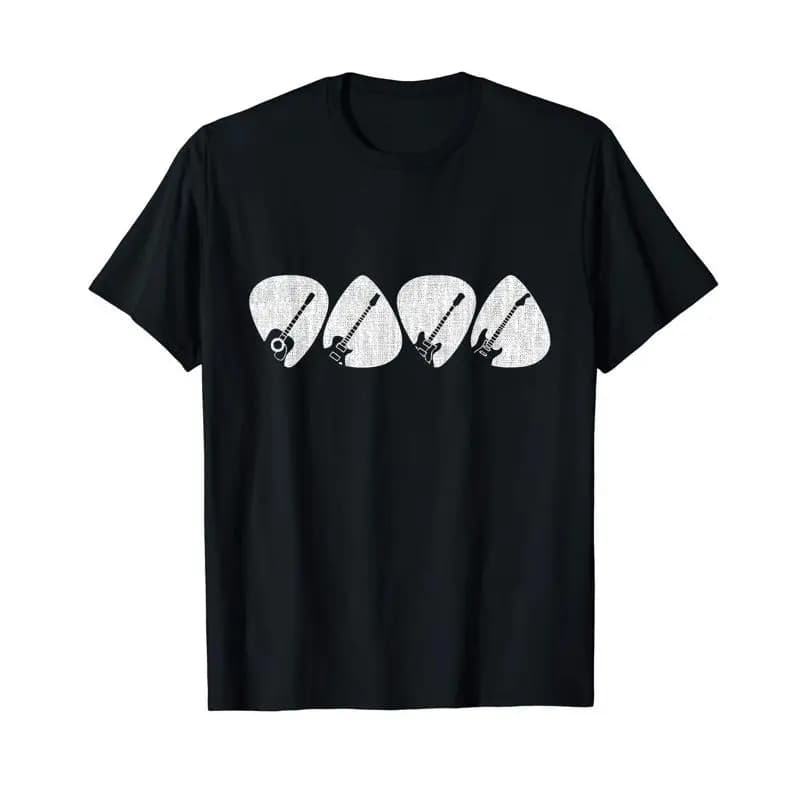 Vintage Retro Guitarist Gift, Guitar Pick T-Shirt-