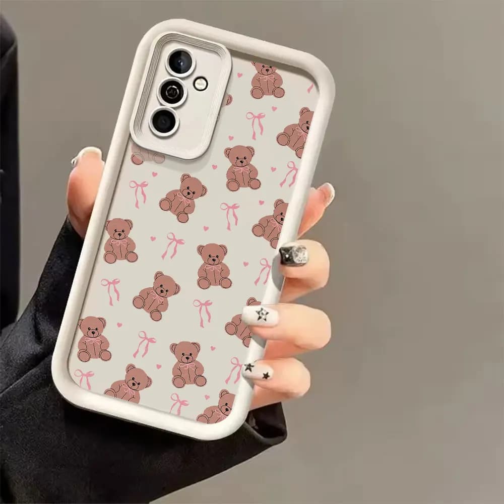 Soft TPU Cover For Samsung Galaxy A73 A72 A71 A56 A55 A54 A53 A52 A52s A50 A50s 5G 4G Silicon Protection Phone Case Lovely Bear