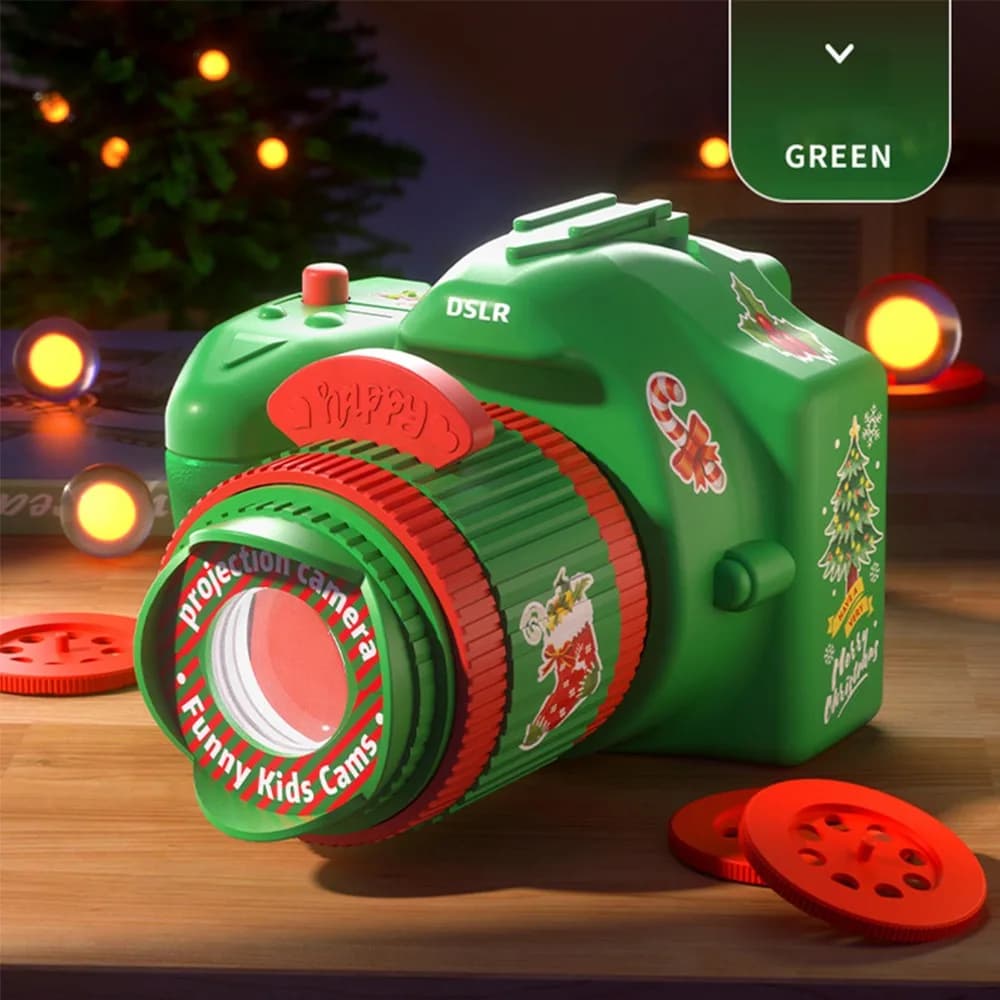 ABS Christmas Projection Camera Early Education Toy Puzzle Development Toy Projector Night Light Cartoon Pattern