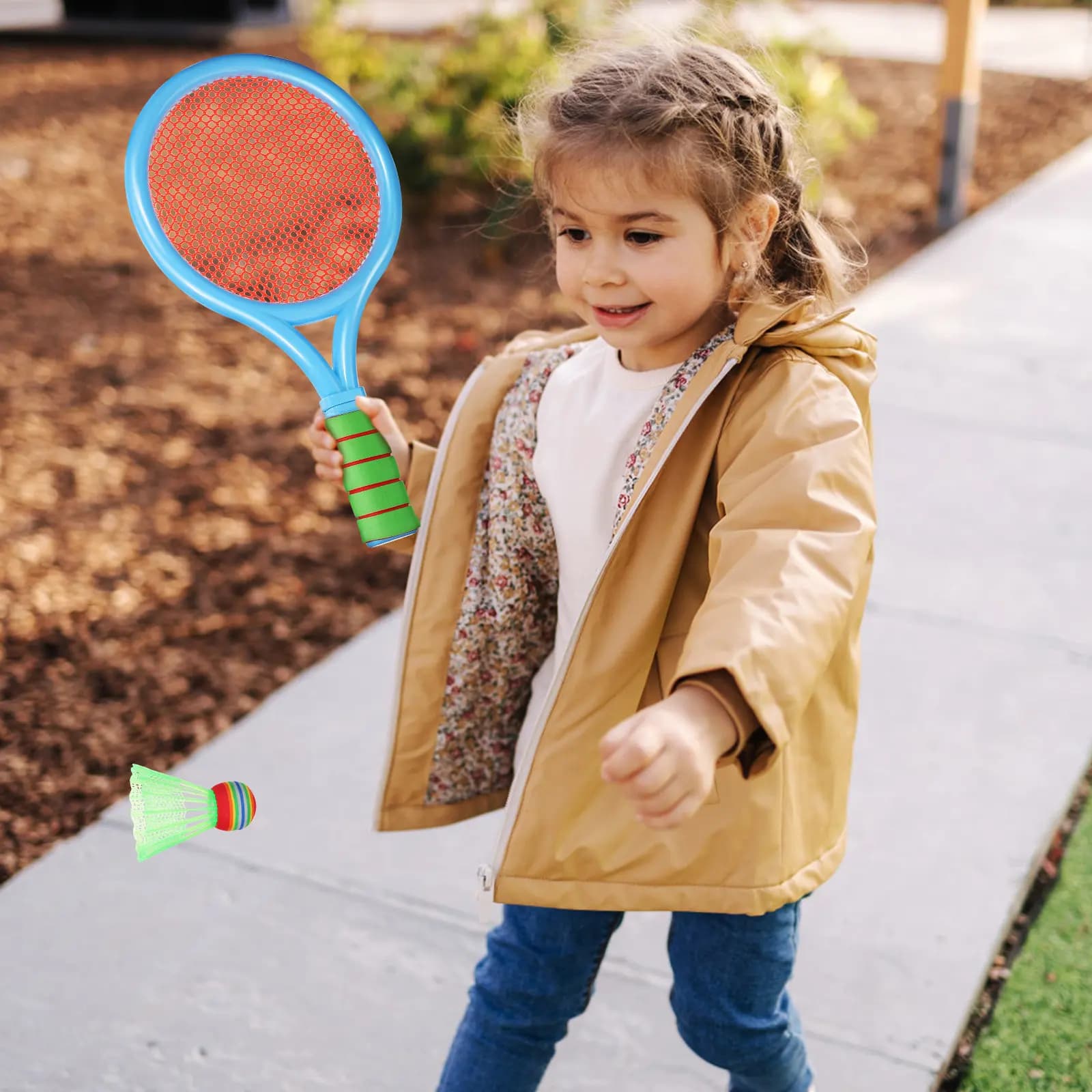 Set di racchette da badminton per principianti, racchette da tennis leggere, volano, racchette per sport indoor e outdoor
