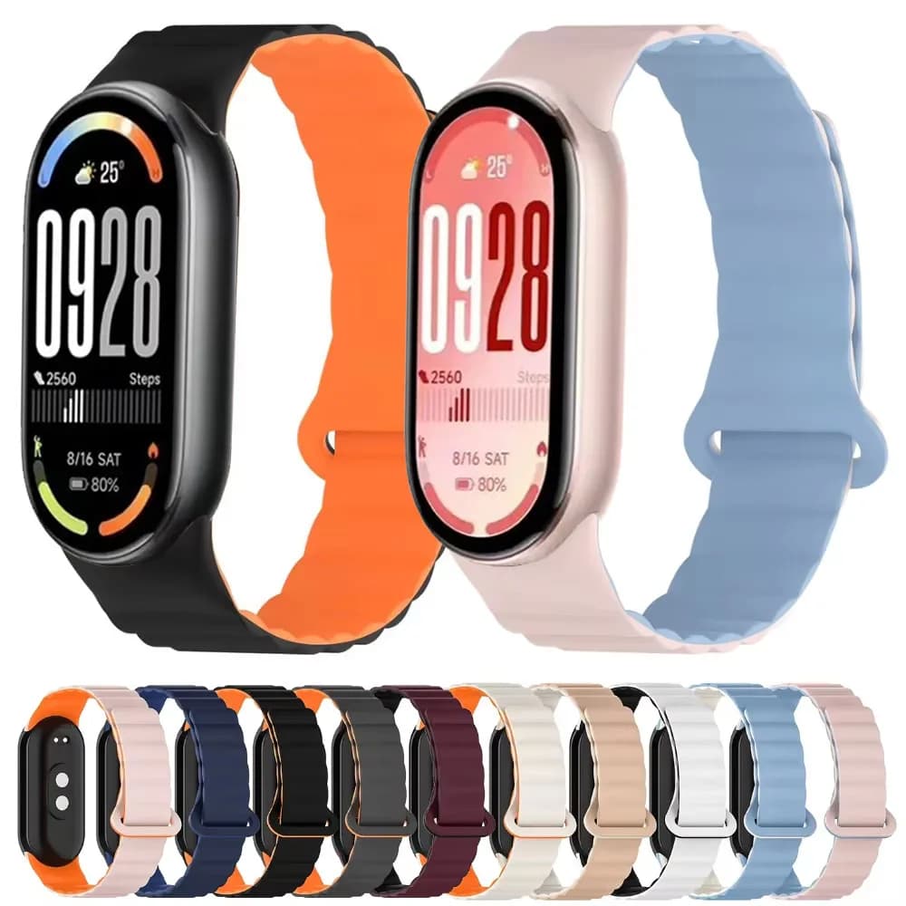 Cinturino in silicone per Xiaomi Mi band 10 9 8 Bracciale magnetico di ricambio per Xiaomi Mi band 7 6 5 Accessori per cinturini