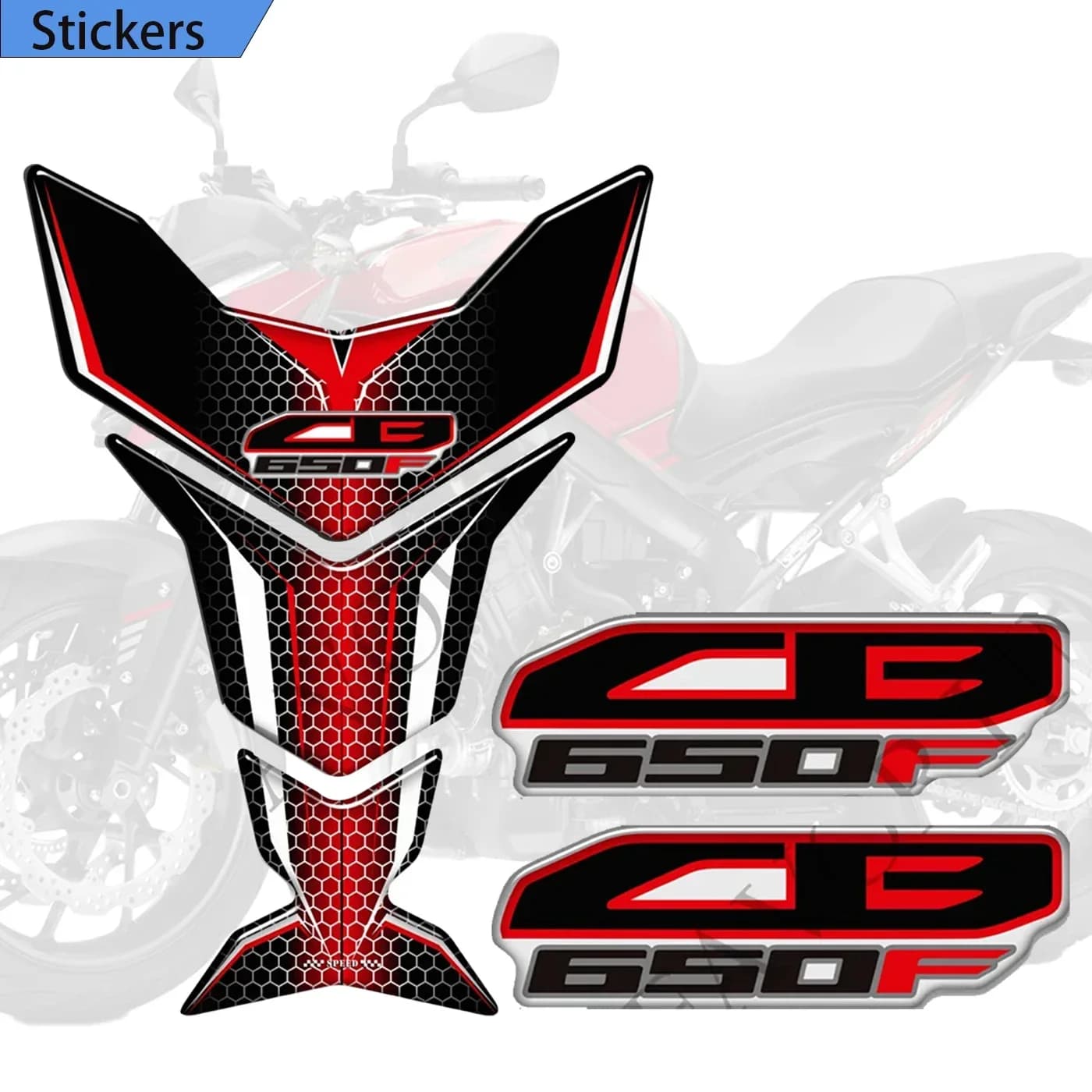 CB650F Per Honda CB650F CB 650F 650 F Moto Protezione Rilievo del Carro Armato Gas Olio Combustibile Kit Ginocchio Osso di Pesce Emblema Logo 3D Decalcomanie