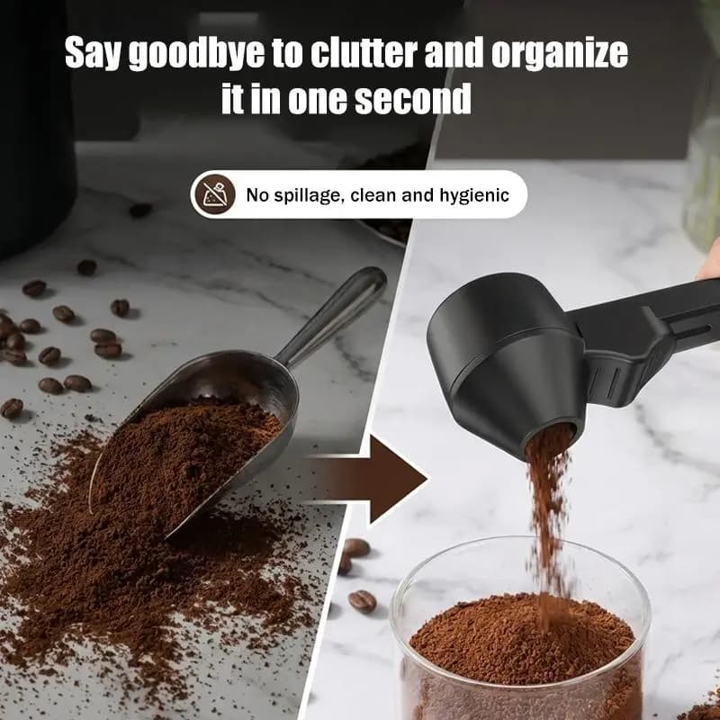 New Spill-Proof Protein Powder Sliding Spoon Reusable With Longer Handle Coffee Scoop Measuring Spoon Funnel Kitchen Gadgets