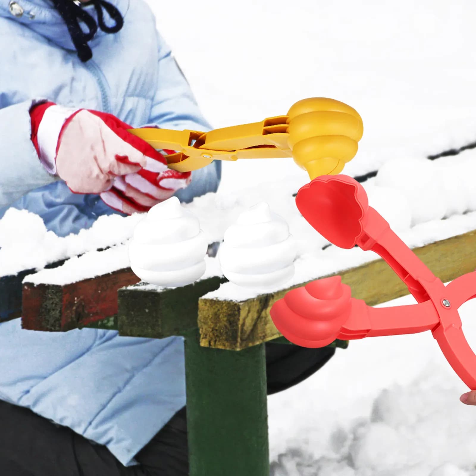 2 Pezzi Pinze Grandi per Creare Palline di Neve, Stampi per Sabbia e Ghiaccio per Spiaggia e Attività all'Aperto