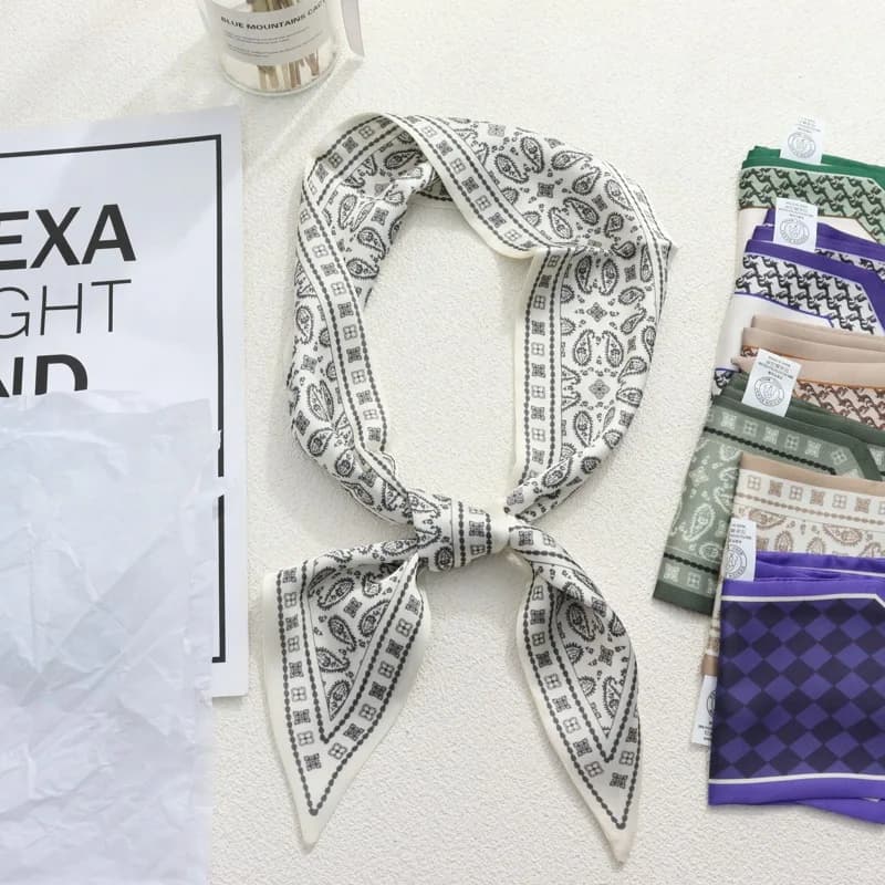 2024 nuovo stile Ins Water Drop Rhombus Cat sciarpa fascia per capelli donna corta sottile striscia stretta piccola cintura a nastro tutto abbinato