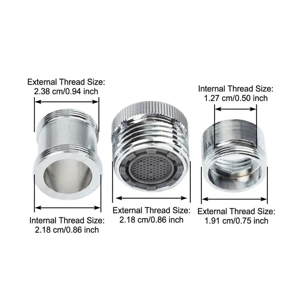 Chrome Plated Brass Faucet Adapter Set for Garden Hose Use with Multiple Thread Standards and Leak Resistant Design