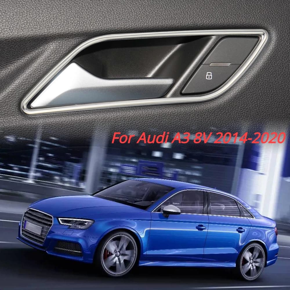 Per accessori Audi A3 8V 2014-2019 4 pezzi maniglia per porta interna in acciaio inossidabile copertura del telaio della ciotola Trim Styling Auto Assesories