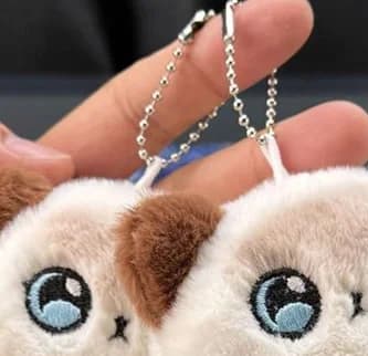 【BBS-7】Squeaky Bell Kitten Portachiavi in peluche Ciondolo Zaino Ornamento Gattino siamese Bambola di pezza Zaino Decor Accessori Regalo