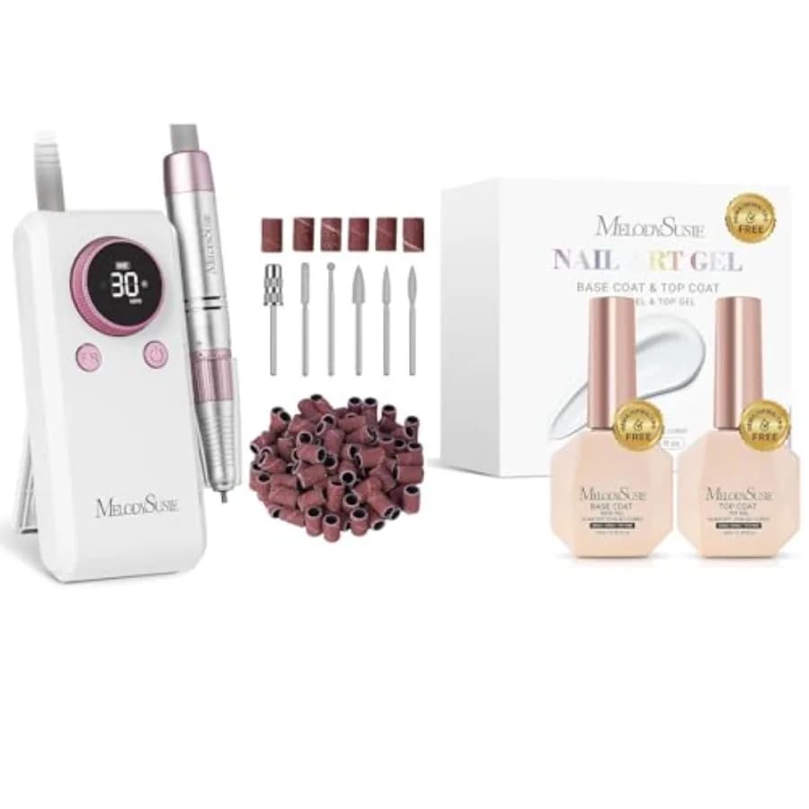 Kit Professionale per Unghie Ricaricabile con Gel Hema Free, Top Coat e Base Coat Trasparente per Uso Professionale, Durevole e Resistente