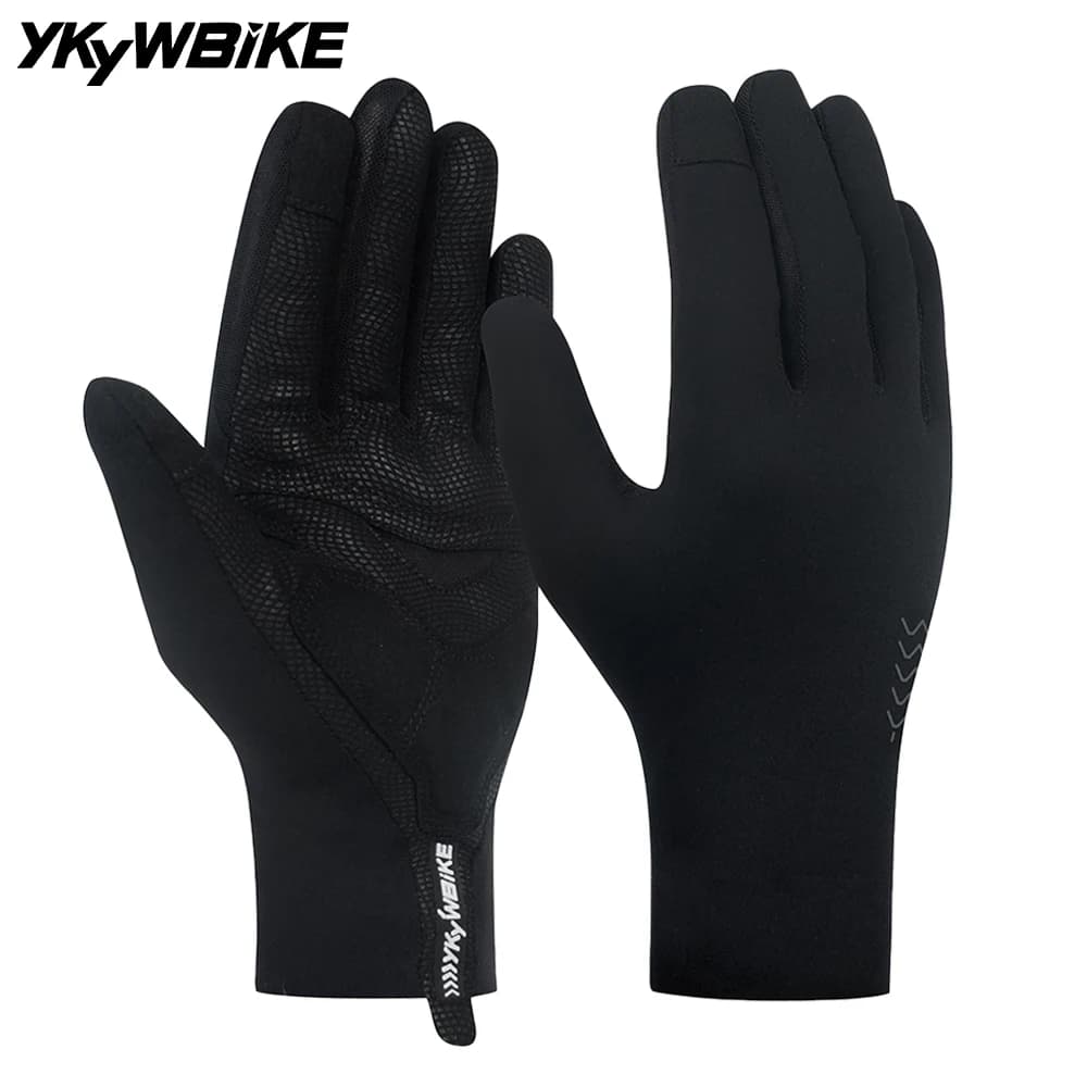Guanti da ciclismo YKYWBIKE, guanti sportivi touch screen a dita intere, guanti da MTB, guanti da bicicletta, guanti unisex traspiranti e antiurto