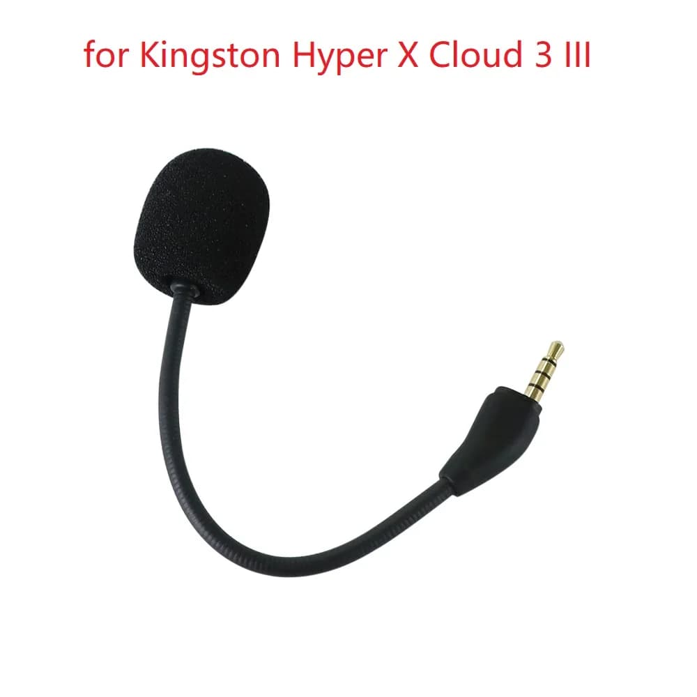 3.5mm Elbow Microphone Replacement Game Headphones 4 Section Plug Microphone for Kingston Hyper X Cloud 3 III