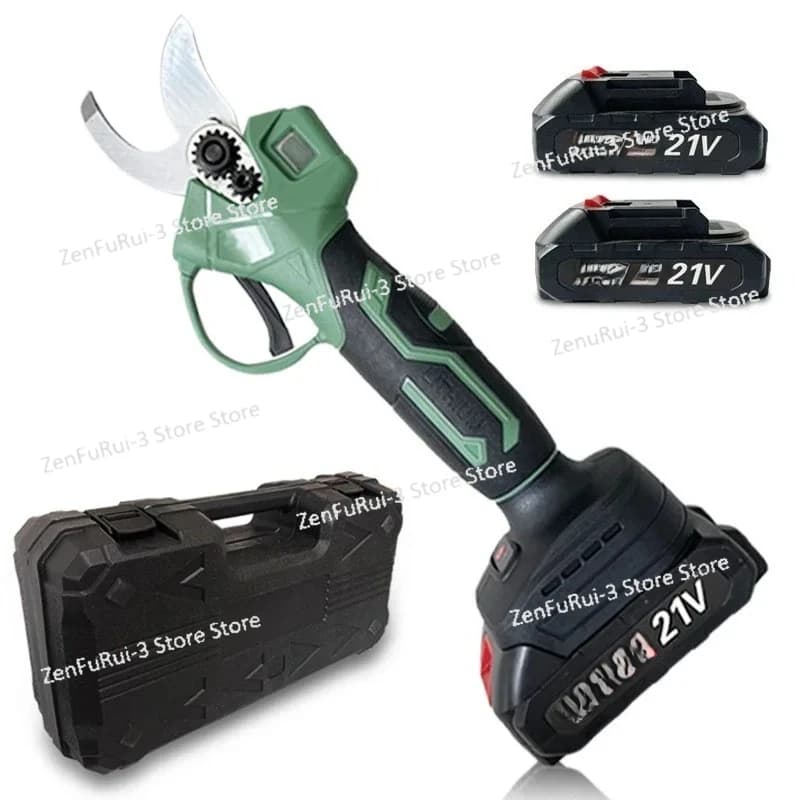 Electric pruning shears without rechargeable battery brushes