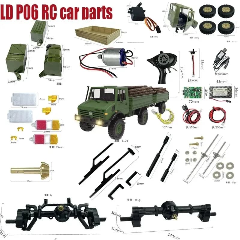 LD P06 RC parti di automobili rimorchio telecomando per auto secchio posteriore gruppo testa serbatoio