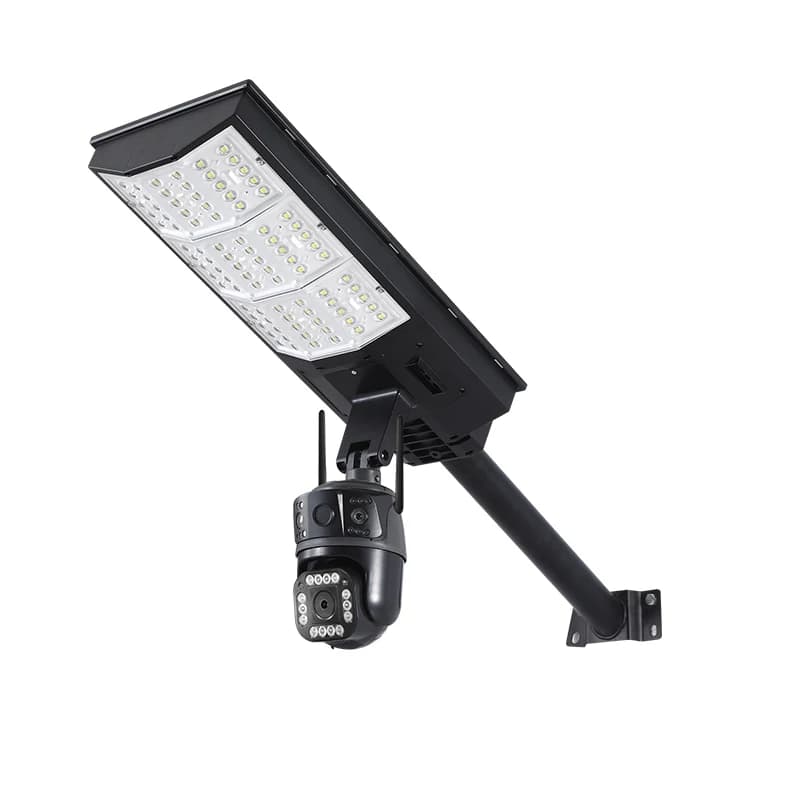 KERUI 4MP 2-in-1 Telecamera per illuminazione stradale Pannello solare Sicurezza del movimento umano Telecamera esterna a doppia lente 4G Sorveglianza solare CCTV