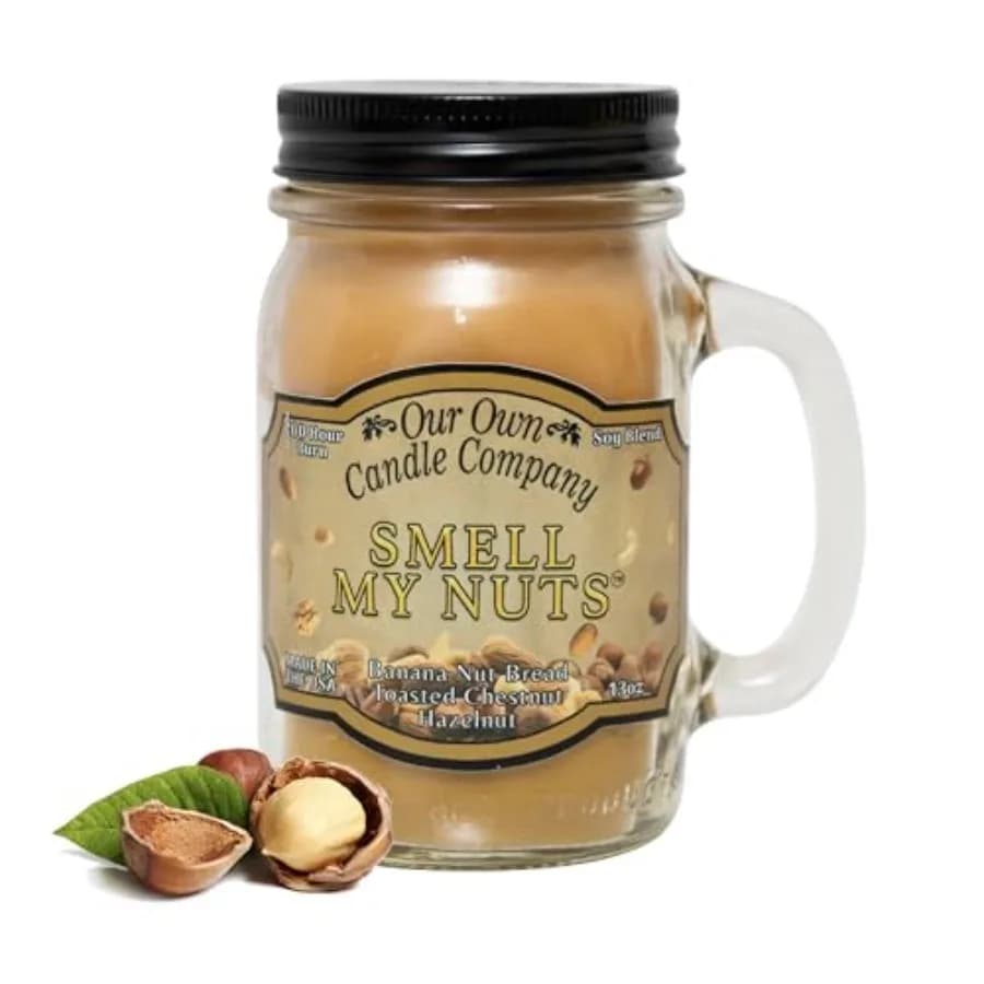 Candela profumata Smell My Nuts in barattolo di vetro - Confezione da 3: Pane al banano, cocco tostato e nocciole
