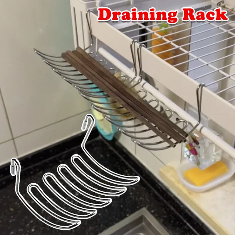 1PCS Stainless Steel Expansion Mesh Drain Basket Hanging Rack for Kitchen Sink Wall Mounted Storage Sponge Chopsticks Bathroom