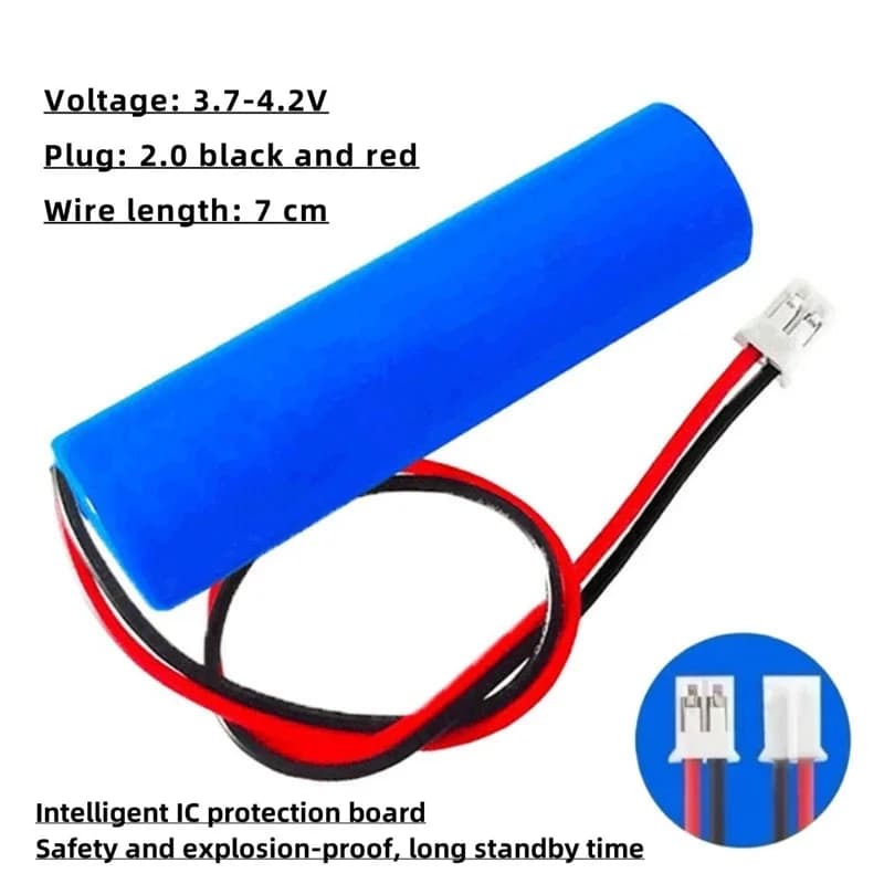 3.7V 3000mAh 18650 Rechargeable Lithium Ion Battery PH2.0 Plug with PCB Protection Max Charge 4.2V
