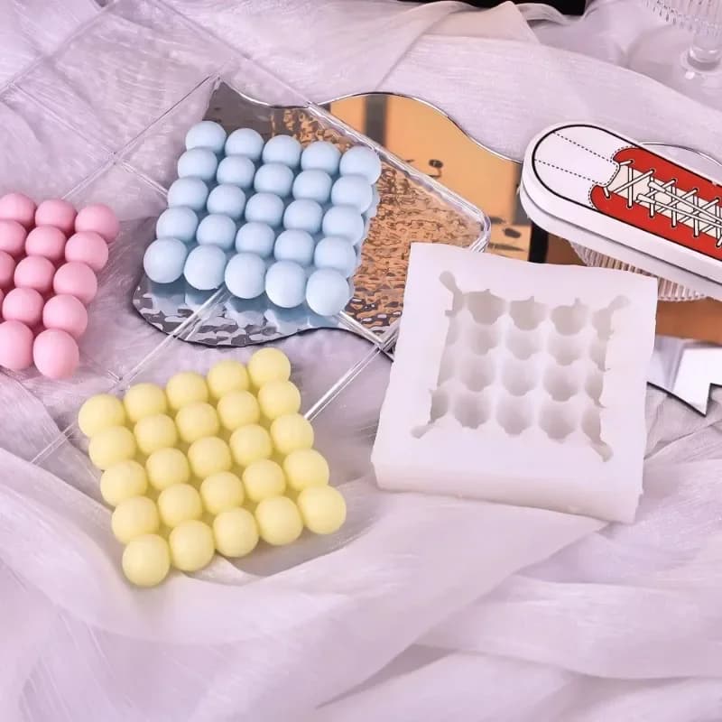 Simple round Ball Rubik's Cube Tray Scented Candle Gypsum Silicone Mold Shooting Prop Decoration Mold Molding 2026