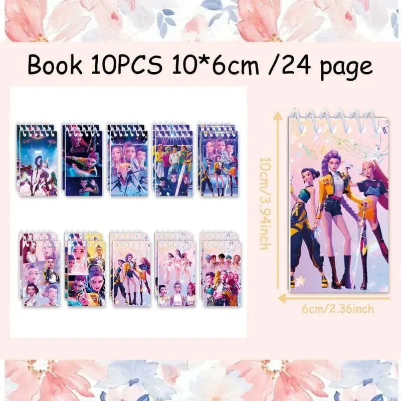 10Pcs Anime Cartoon Girls Notebooks, Practical Gift Books for Children Daily Study and Holiday Decoration