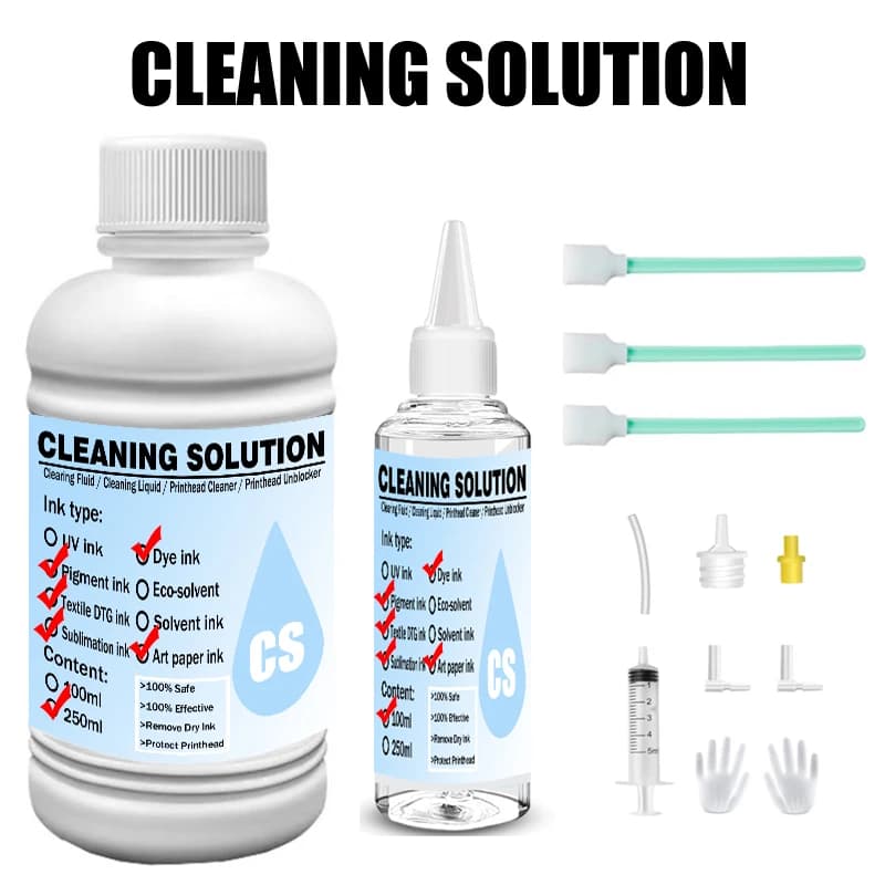 100ML Power Cleaning Liquido A Getto D'inchiostro Testina di Pulizia Kit Vestito di Tintura Pigmento Inchiostro di Sublimazione Per Epson/HP/Canon/Brother Stampante