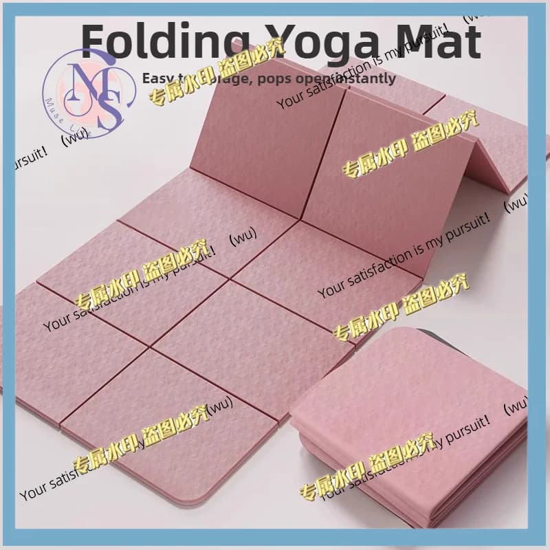 Eco-friendly TPE foldable yoga mat, double-sided non-slip, suitable for Pilates and ground training