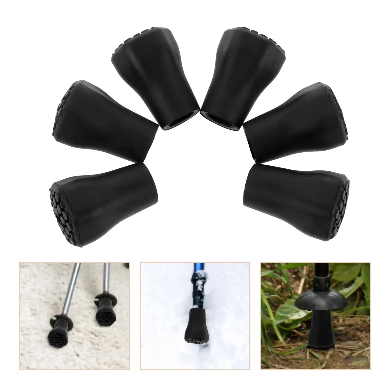 6 Pieces Accessories for Trekking Sticks, Anti-slip Spare Parts, Slip Sticks Plastic Protectors, Stroller Sticks Components
