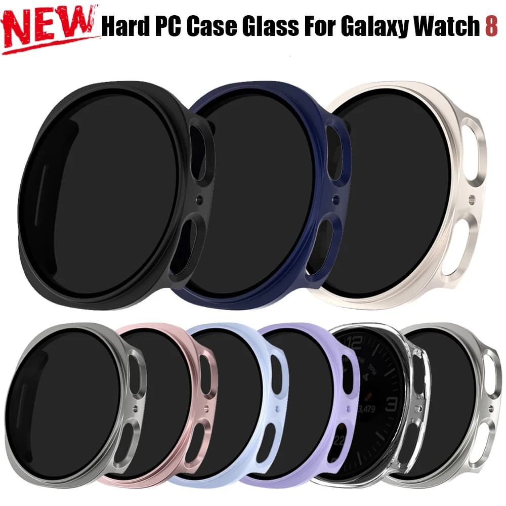 Pellicola privacy + custodia per PC per Samsung Galaxy Watch 8 40mm 44mm Protezione schermo PC Paraurti opaco a tutto tondo per Galaxy Watch 8 Cover