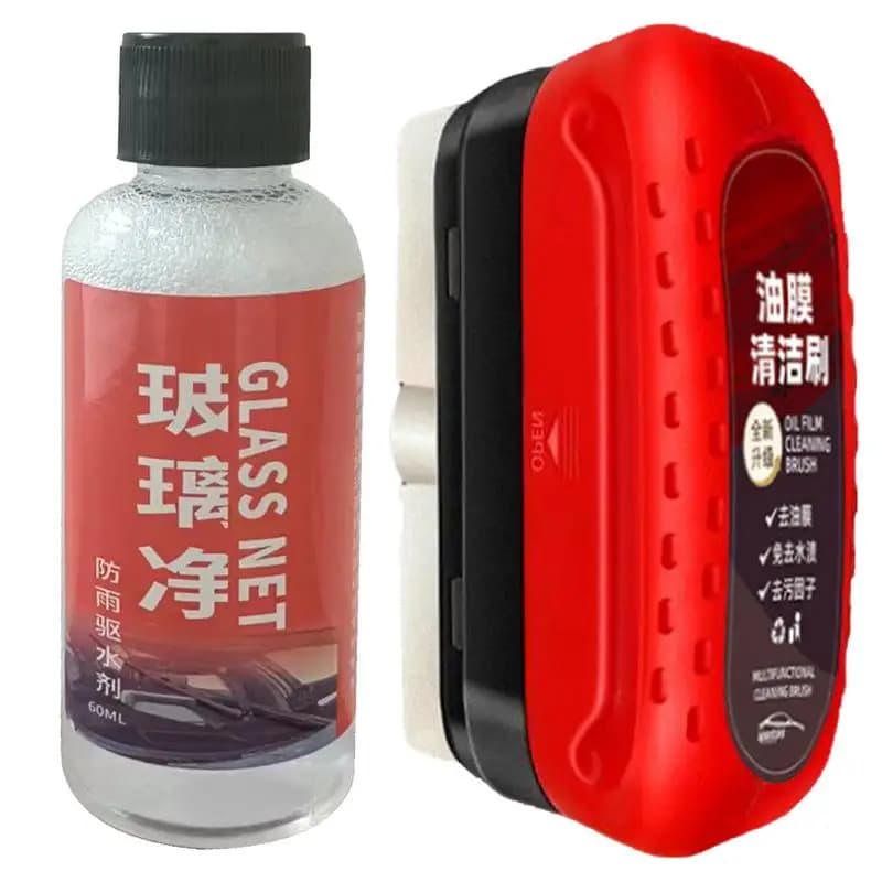 Spazzola per la rimozione della pellicola dell'olio per vetro per auto da 120 ml Spazzola per la pulizia della pellicola dell'olio per parabrezza automobilistico Spazzola per la pulizia dello specchietto retrovisore dell'auto