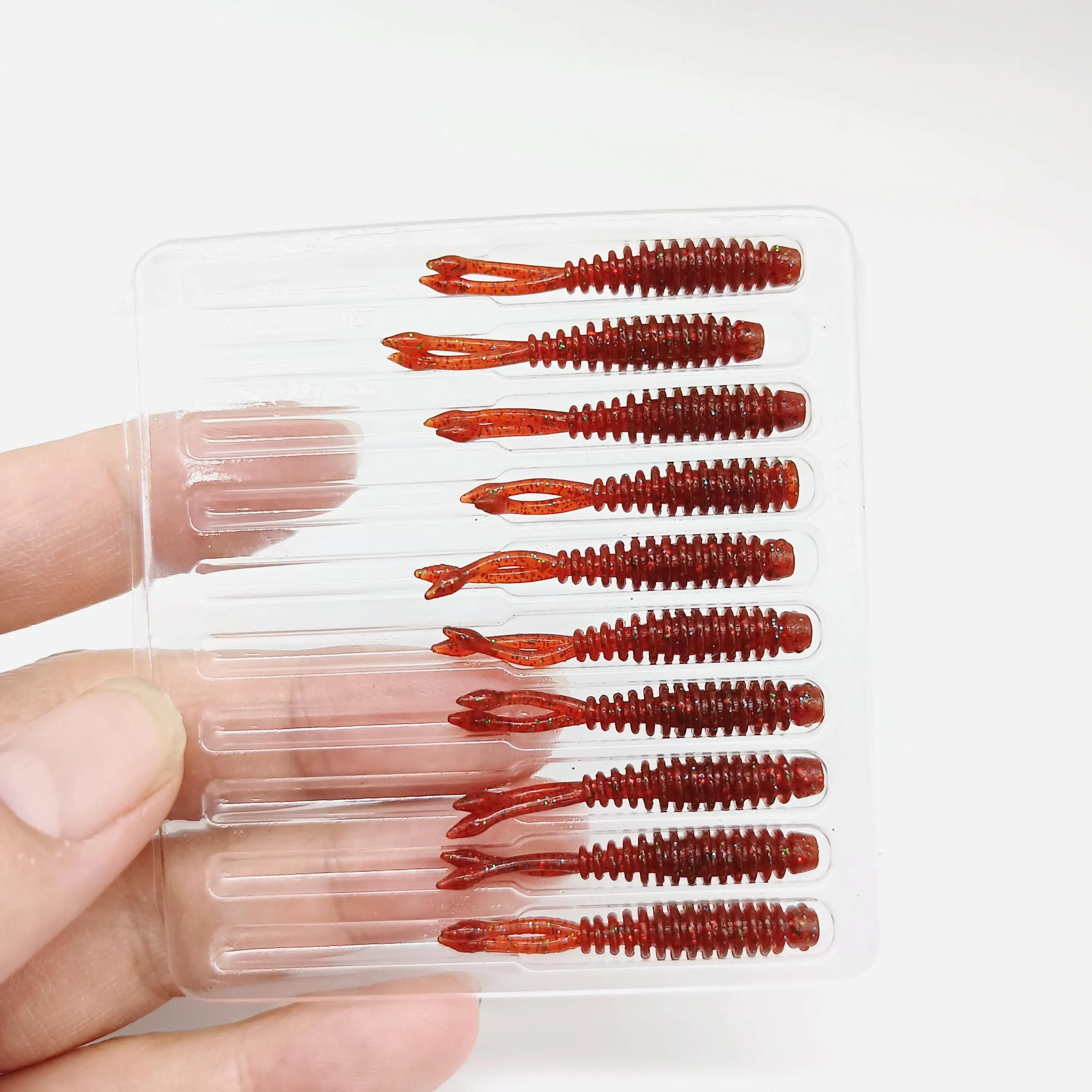 DUODUOYU 10PCS TPE Floating Mini Ajing Soft Fishing Lure 0.27g/35mm Soft Worm Jigging Wobbler accessori per la pesca artificiale