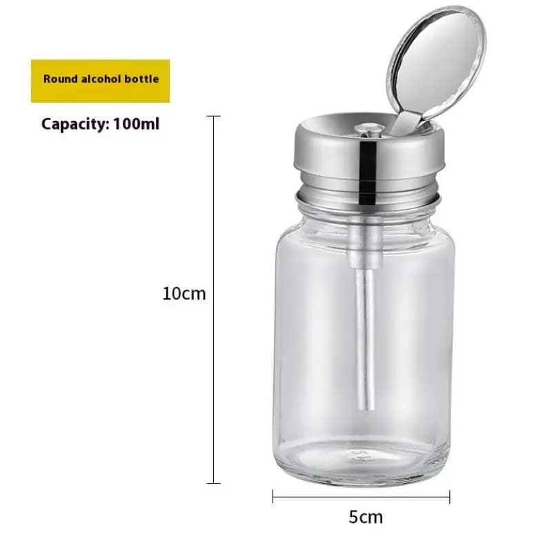 Bottiglia di vetro ricaricabile per riporre le unghie: dispenser a pompa vuota per rimuovere lo smalto, detergenti liquidi e uso manicure
