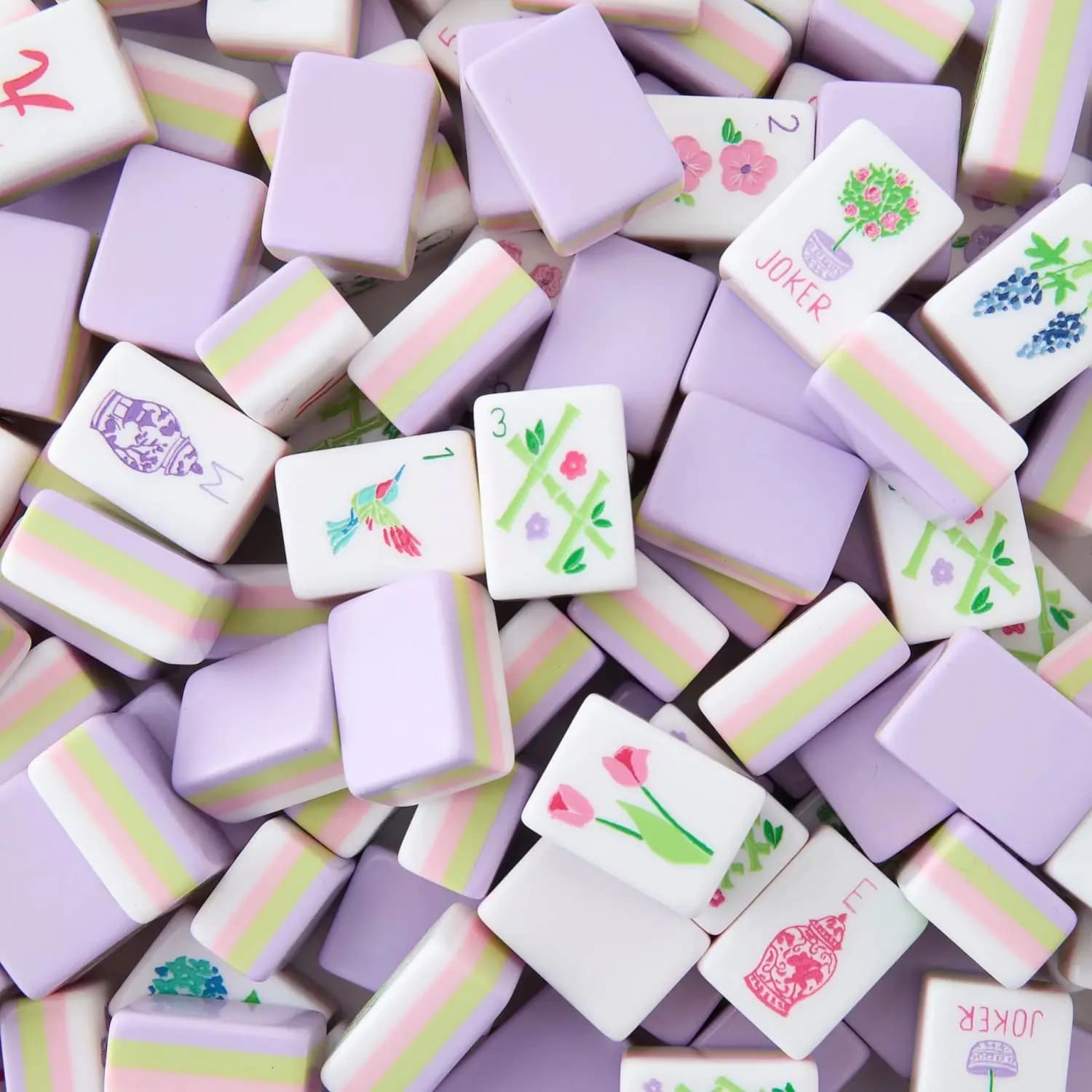 Set di Mahjong Americano in Acrilico Viola Chiaro, Tessere di Cristallo di Lusso con Borsa Portaoggetti, Regalo per la Casa