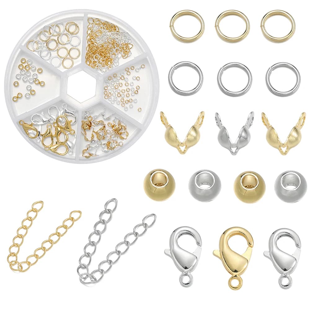 1 scatola 14K/18K placcato oro Aragosta Catenacci Anelli di salto aperti Catene di estensione per braccialetto fai da te Collana Creazione di gioielli Accessori