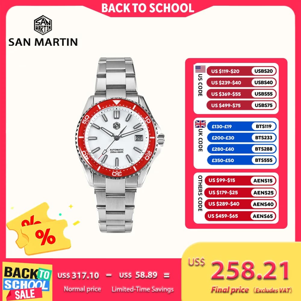 San Martin bezel sapphire dial enamelled NH35 sportsman watch 3H date 20bar waterproof BGW-X1/ orange wristwatch SN0129D