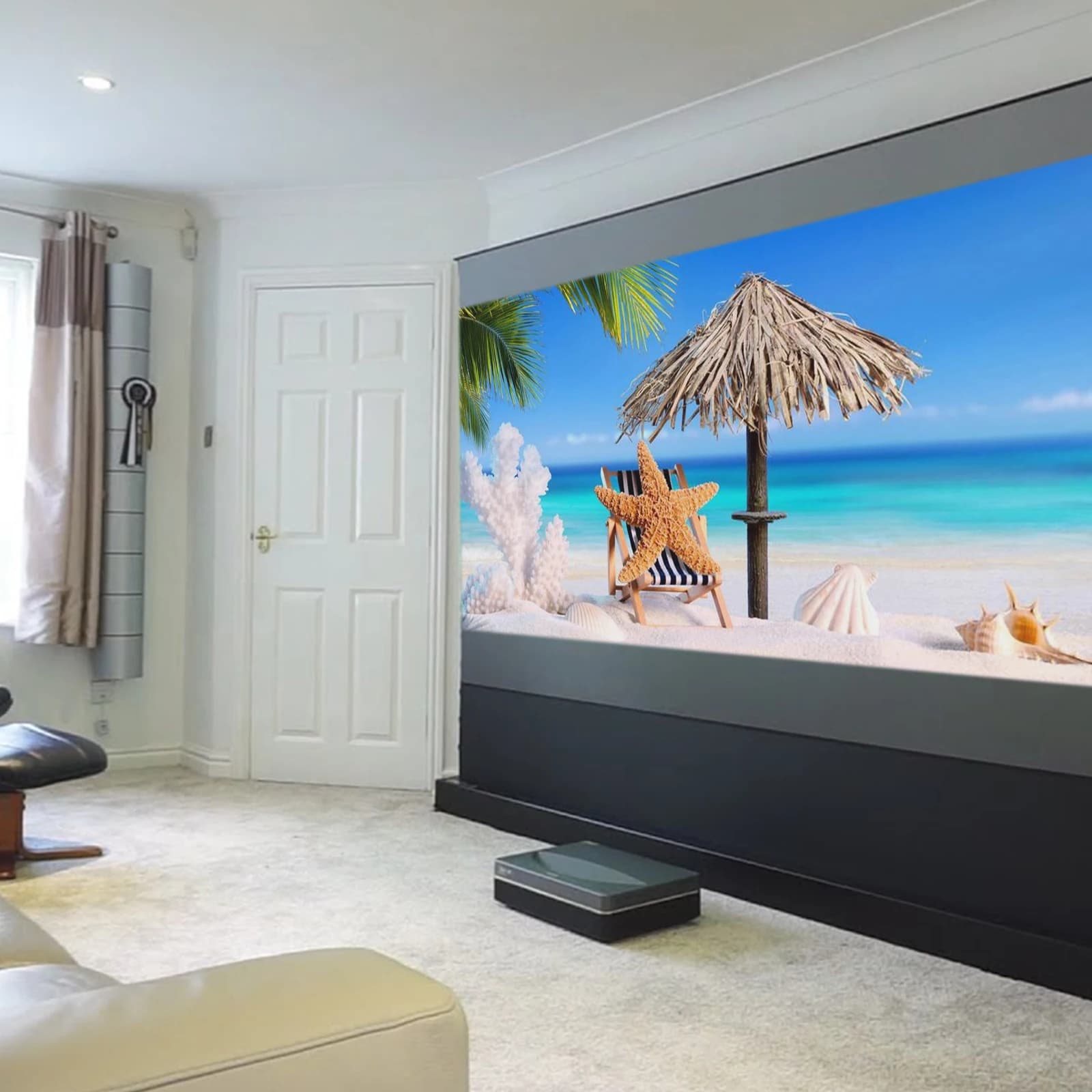 Nuovo Schermo per Proiettore Elettrico a Tensione da Pavimento ALR 150 Max 2026, Motorizzato con Rifiuto della Luce Ambiente per TV Laser UST 3D 8K